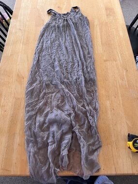 MADE IN ITALY 100% silk summer dress Light Gray